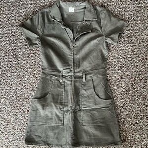 Corduroy Olive Mini Dress